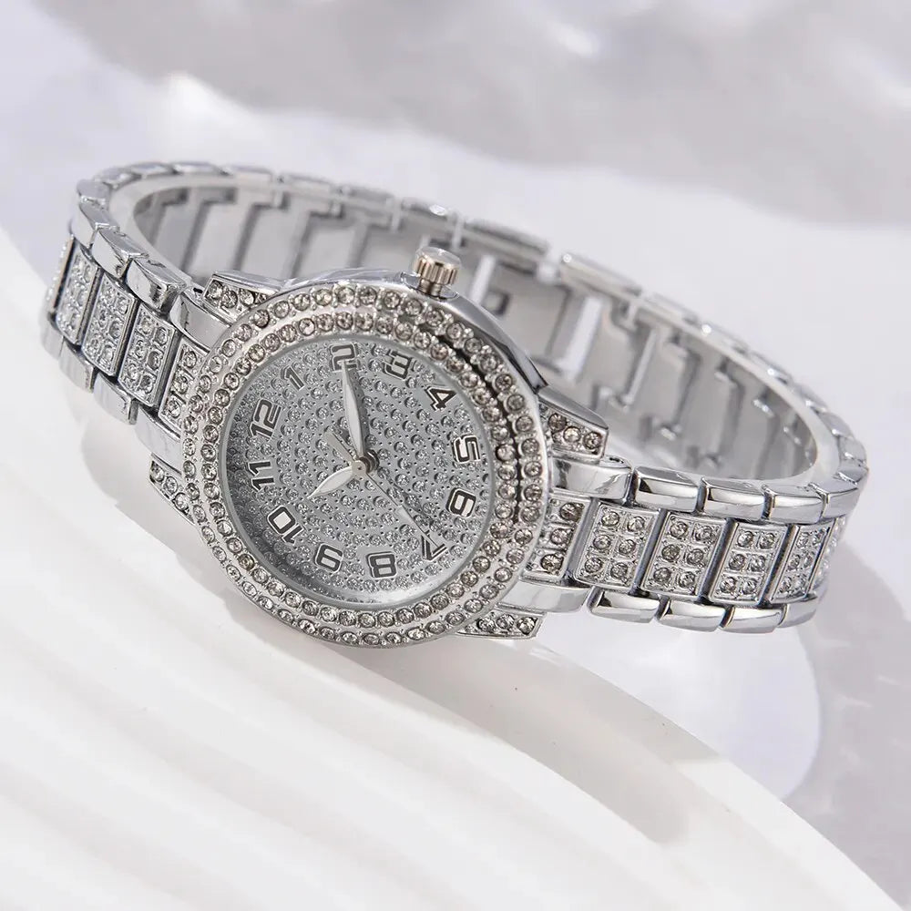 Luxury Women’s Watch & Jewelry Gift Set. Elegant Crystal Fashion Collection