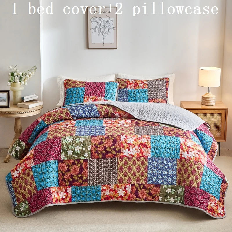 Colorful Quilted Bedspread | All-Season Coverlet Set