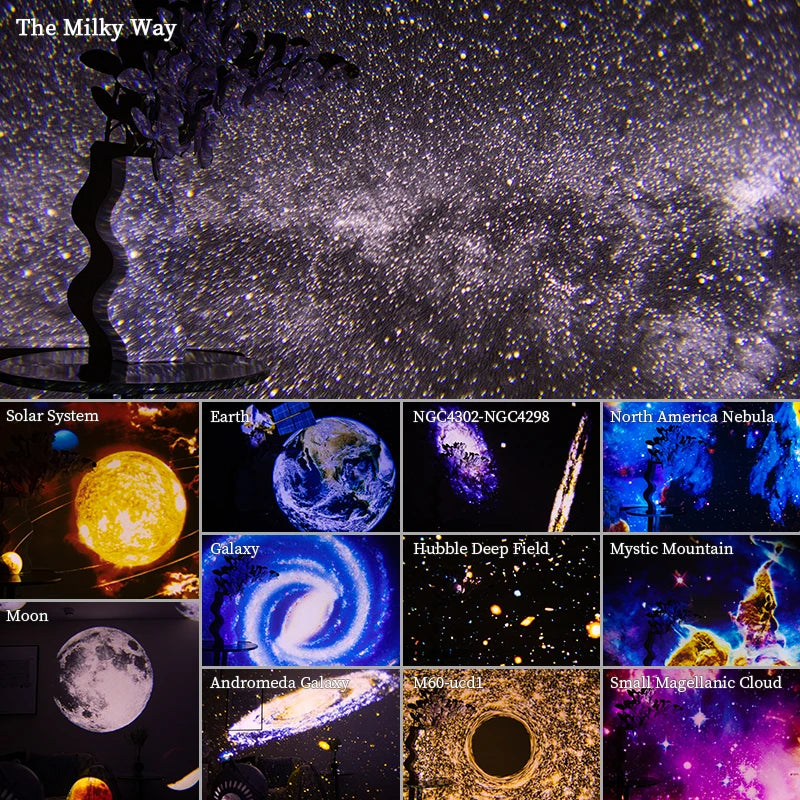 360° Rotating Galaxy Projector Night Light .Starry Sky Planetarium Lamp for Kids & Adults
