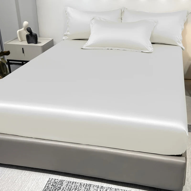Luxury Satin Fitted Sheet .Silky Soft Deep Pocket Bedding