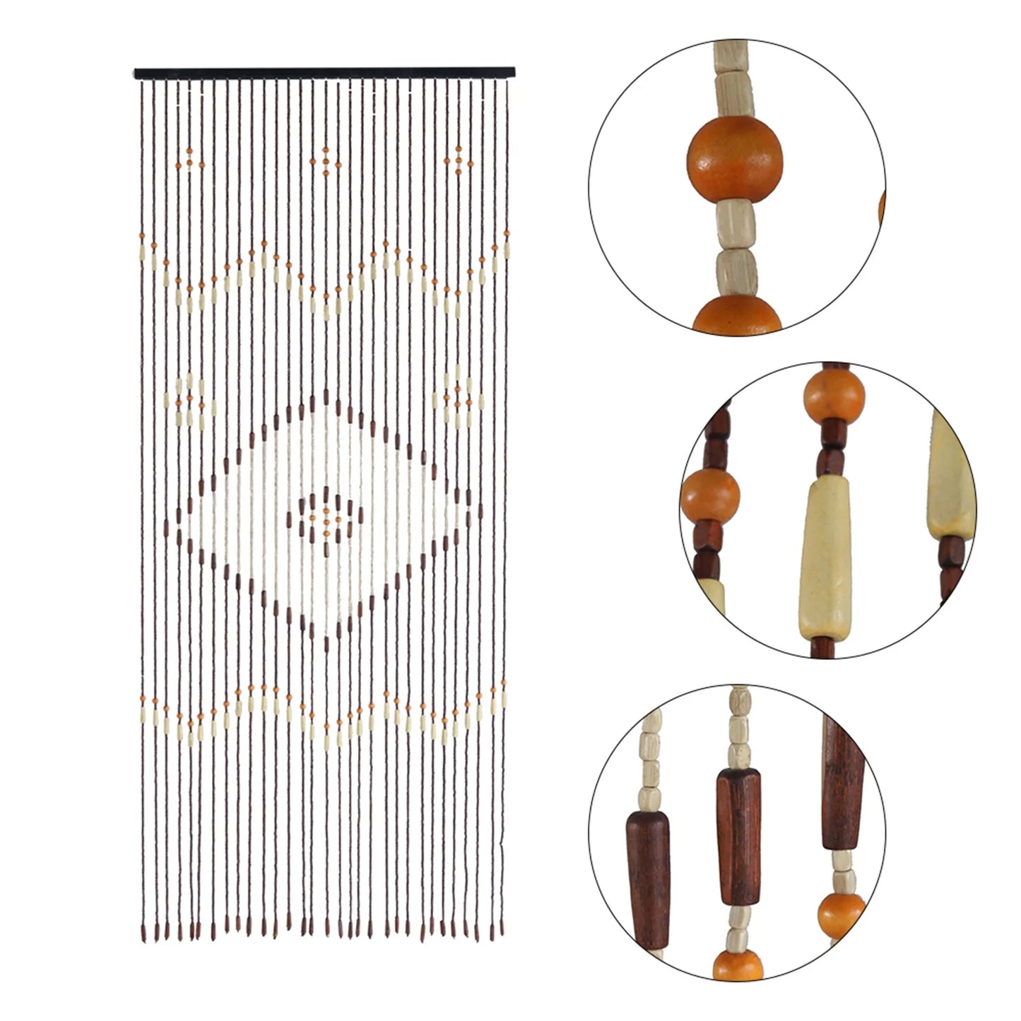 Luxury Retro Wooden Bead Curtain Divider