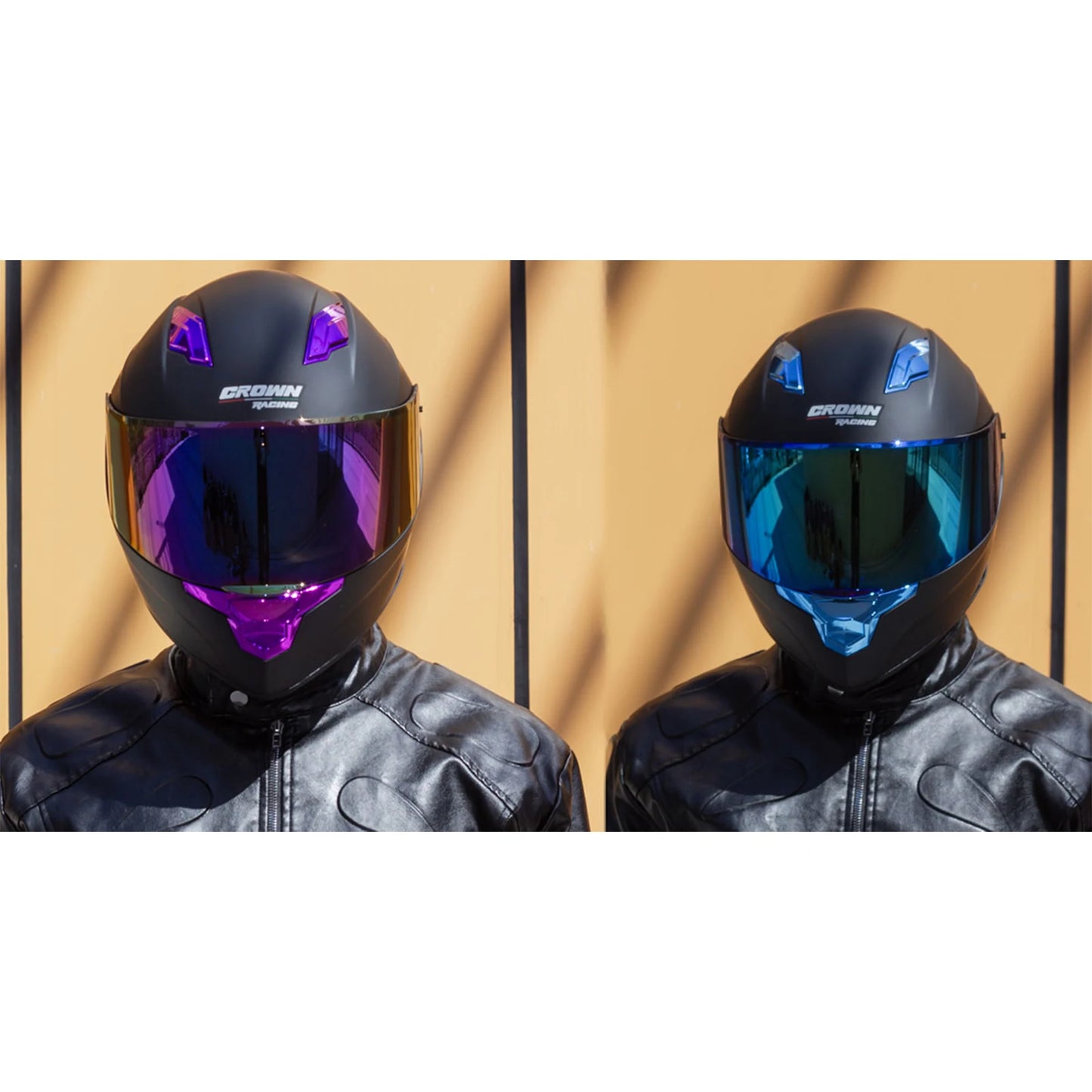 Crown Racing F-700 Full Face Motorcycle Helmet | Adult DOT-Style Street & Sport Bike Helmet with Tinted Visor