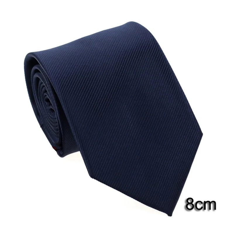 HUISHI Men’s Solid Dark Blue Waterproof Jacquard Necktie | 6cm Slim Business & Wedding Tie