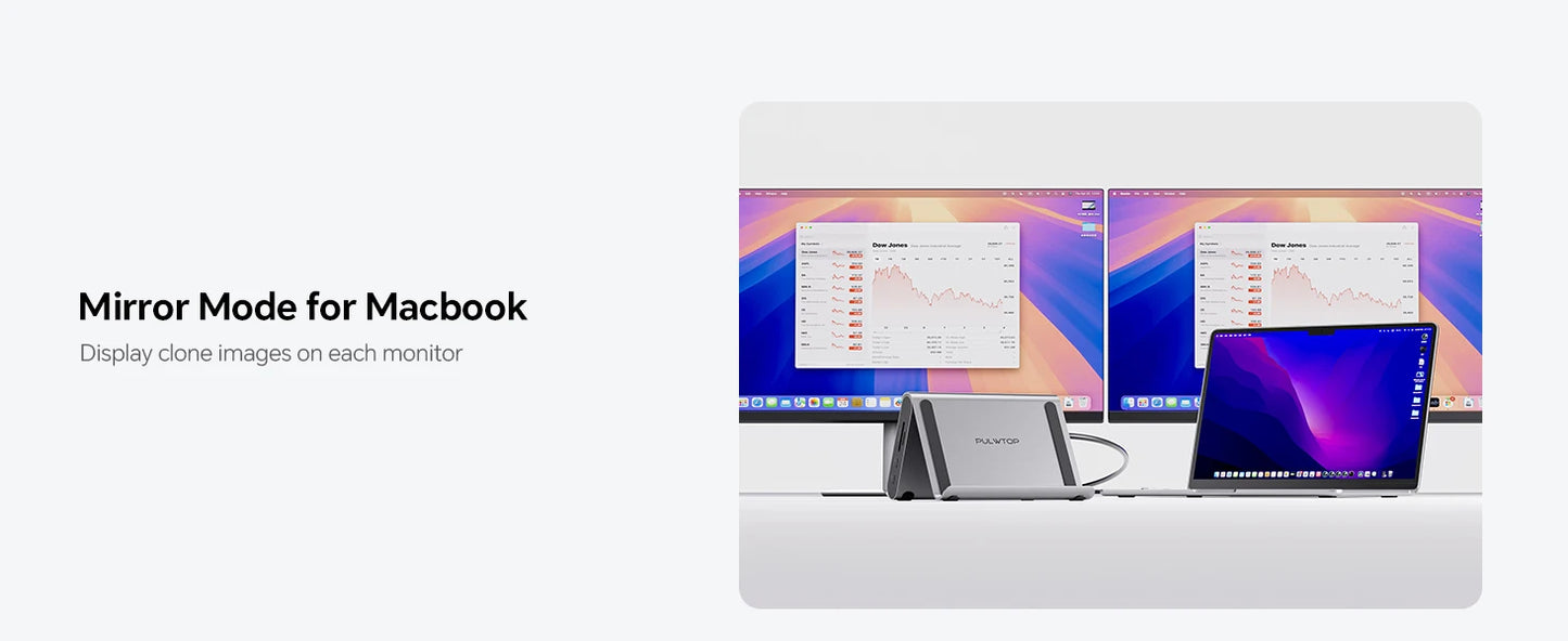 PULWTOP 11-in-1 USB-C Laptop Docking Station with Dual HDMI, Ethernet & Power Delivery