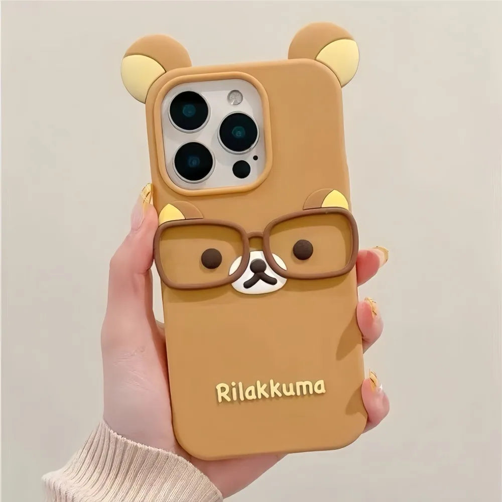 Cute Rilakkuma Bear Phone Case for iPhone Samsung