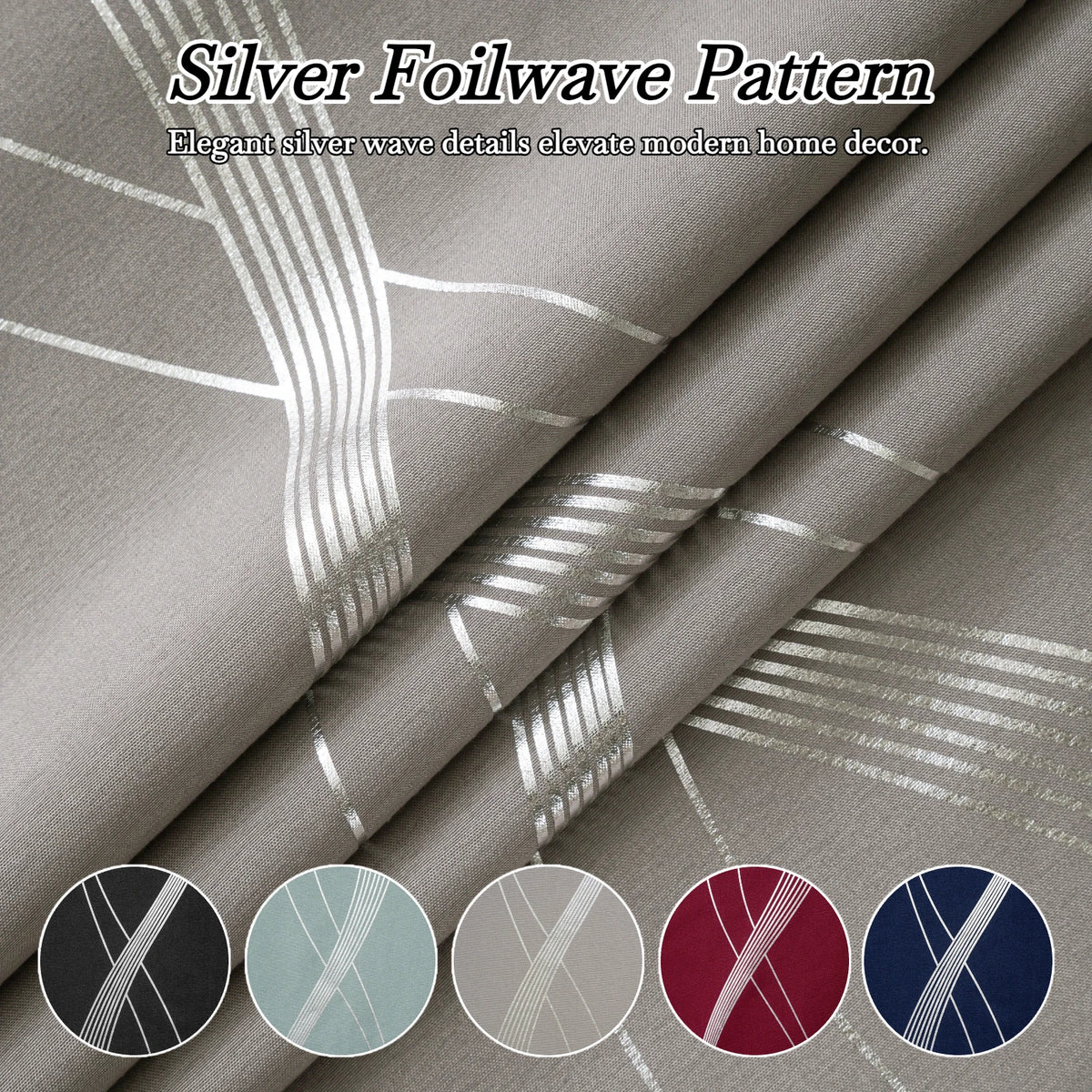 4-Panel Silver Foil Blackout Curtains | Heavy Window Panel Set