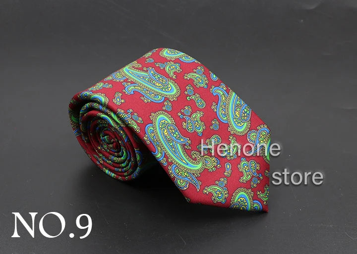 Luxury Floral & Paisley Men’s Silk Necktie .Wedding & Business Tie