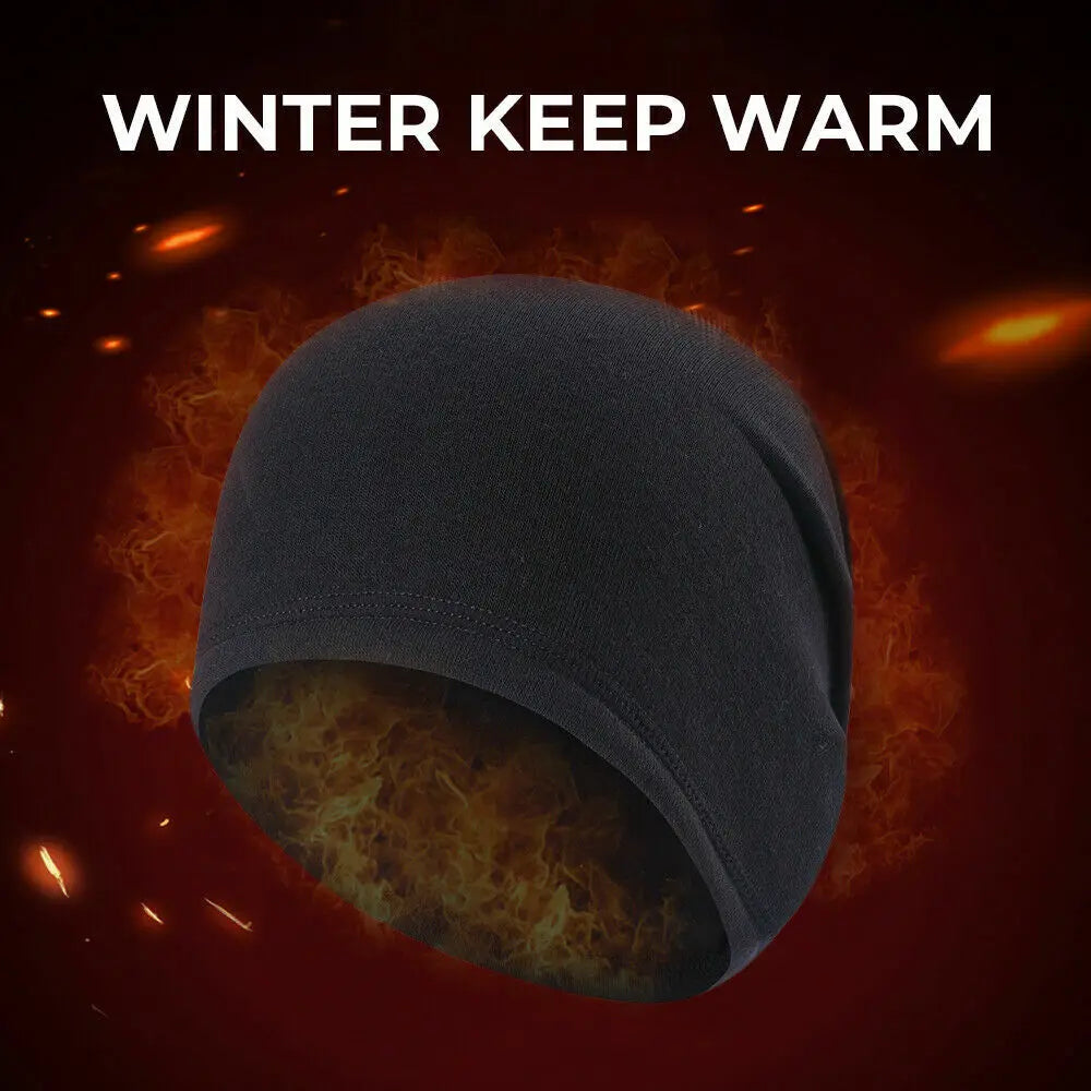 Winter Ski Cycling Warm Skull Cap Breathable Lightweight Beanie Cap Helmet Liner for Men Women