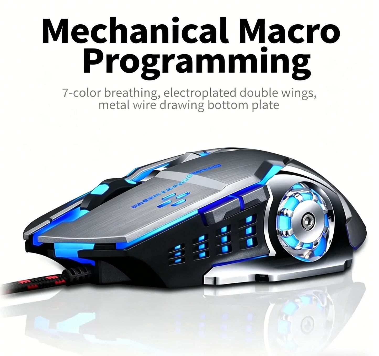 RGB Dual Mode Wireless Gaming Mouse. Rechargeable Ergonomic LED Mouse for PC & Laptop