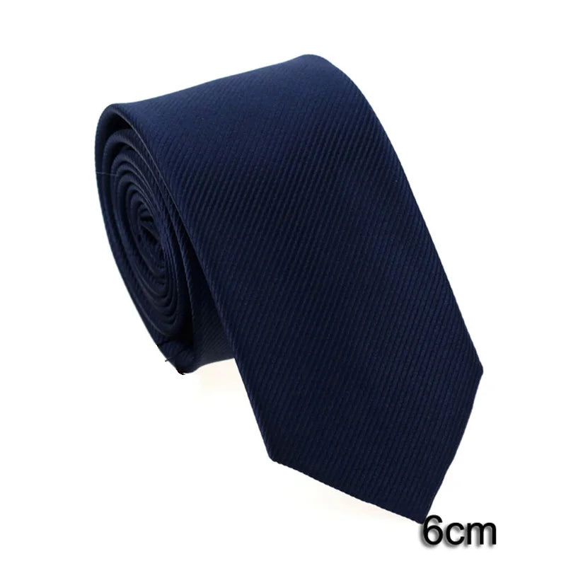 HUISHI Men’s Solid Dark Blue Waterproof Jacquard Necktie | 6cm Slim Business & Wedding Tie
