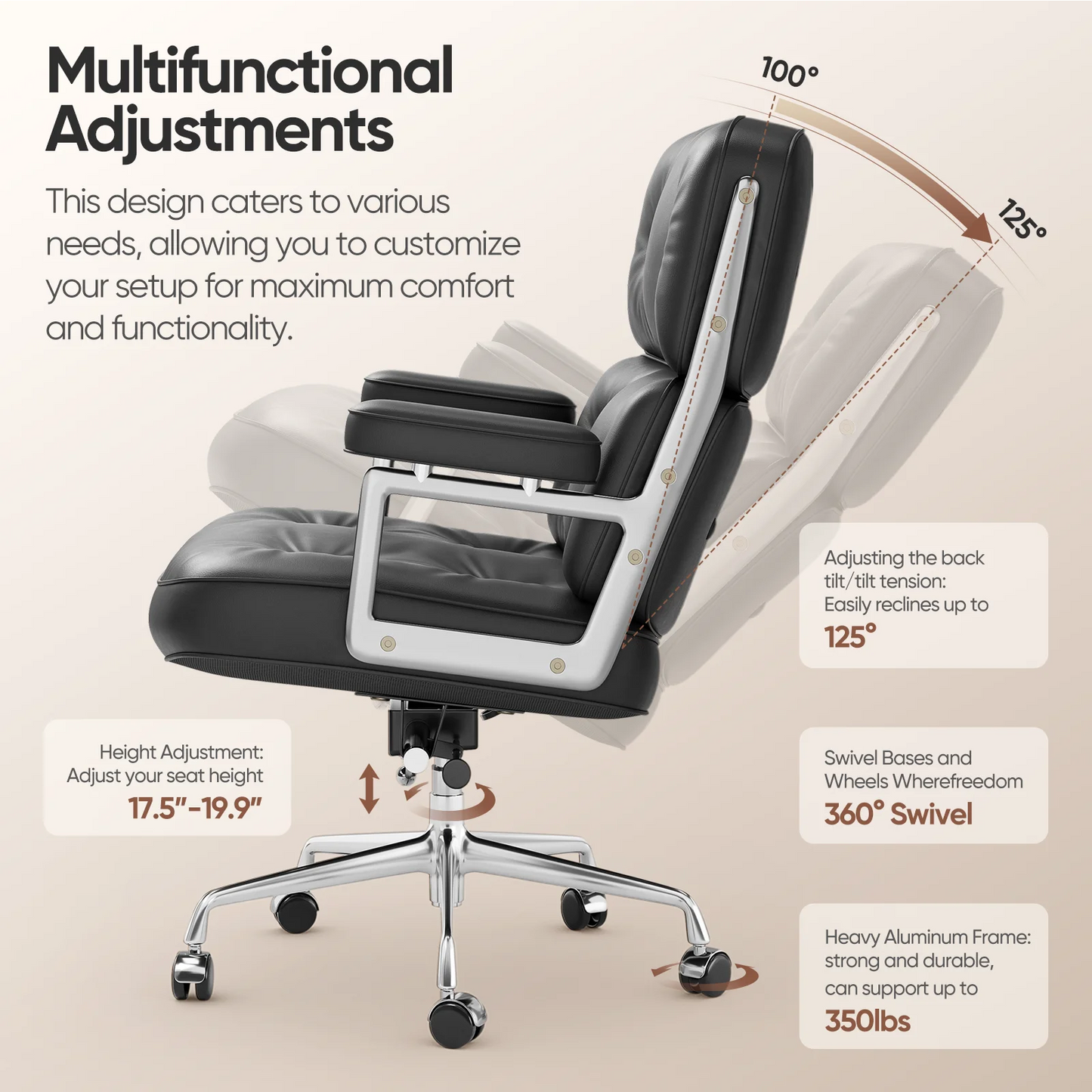 Black Genuine Leather Office Chair Gaming Chair Computer Swivel Gamer Live Ergonomic Chair Home Bedroom Sofa Armchairs Furniture