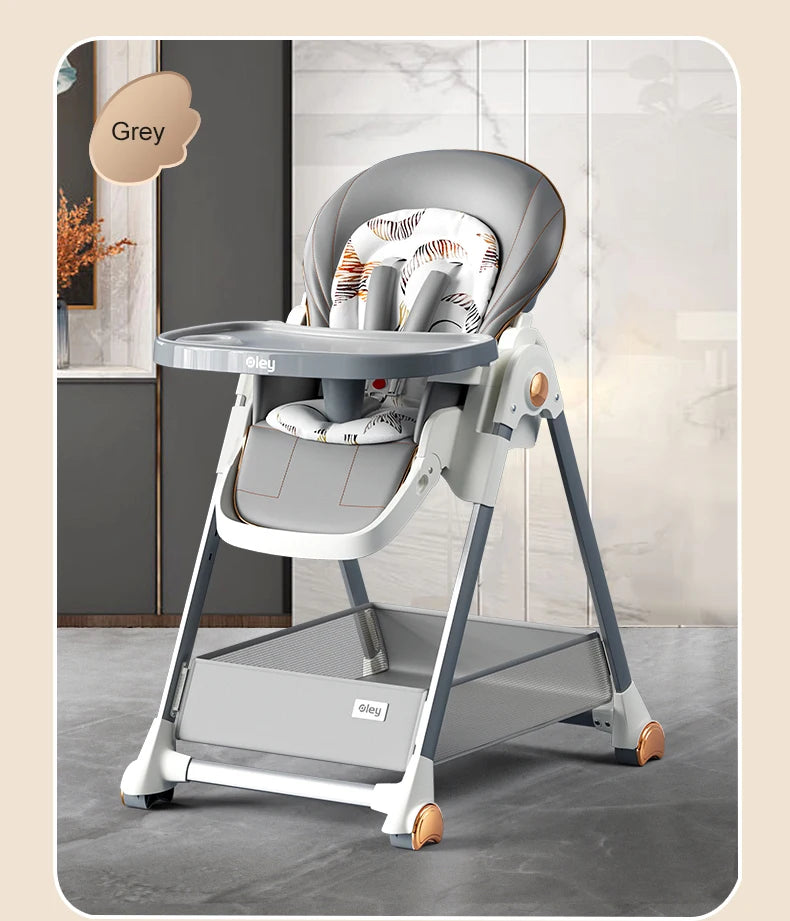 7-in-1 Convertible Baby High Chair with Adjustable Tray & Foldable Design