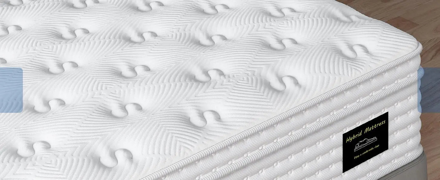 BedStory 12-14" Hybrid Mattress - Full/King/Queen Size Mattress - Gel Memory Foam & Innersprings for Comfort & Motion Isolation