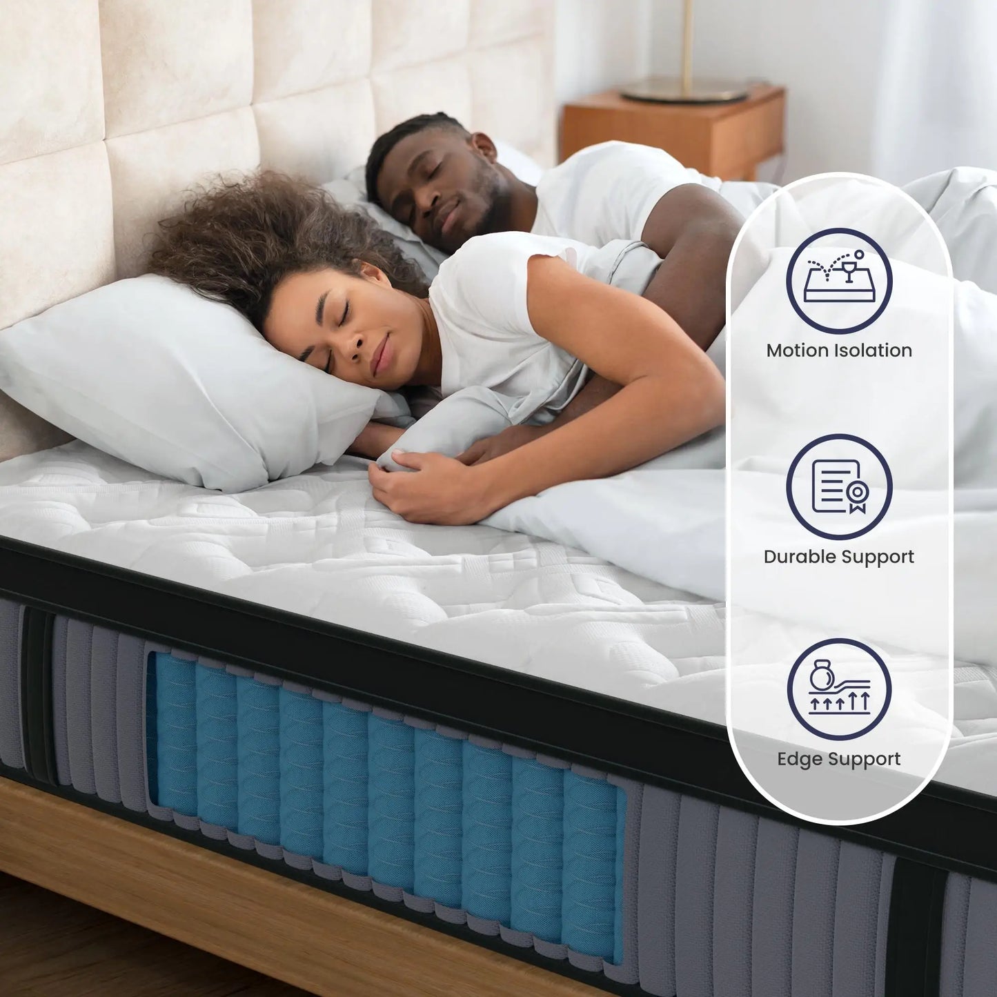 BedStory 12-14'' Queen Size Mattress,Twin/Full/King Hybrid Mattress - Gel Memory Foam & Pocket Springs, Manufactured in USA