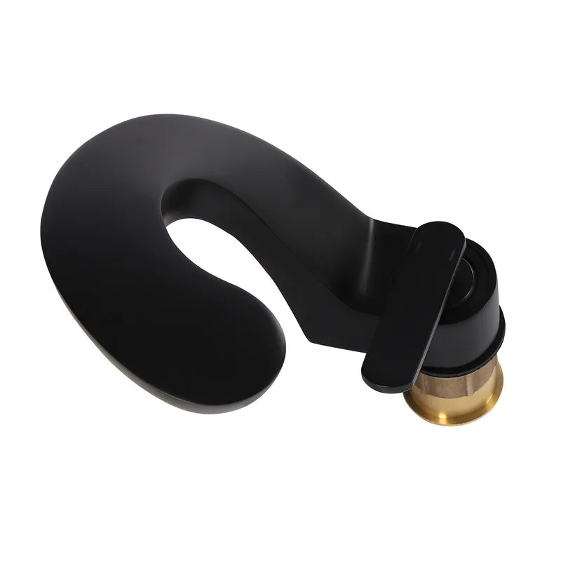 Modern Arc-Shaped Faucet Sink Faucet Bathroom Kitchen Faucet  Single Handle Black