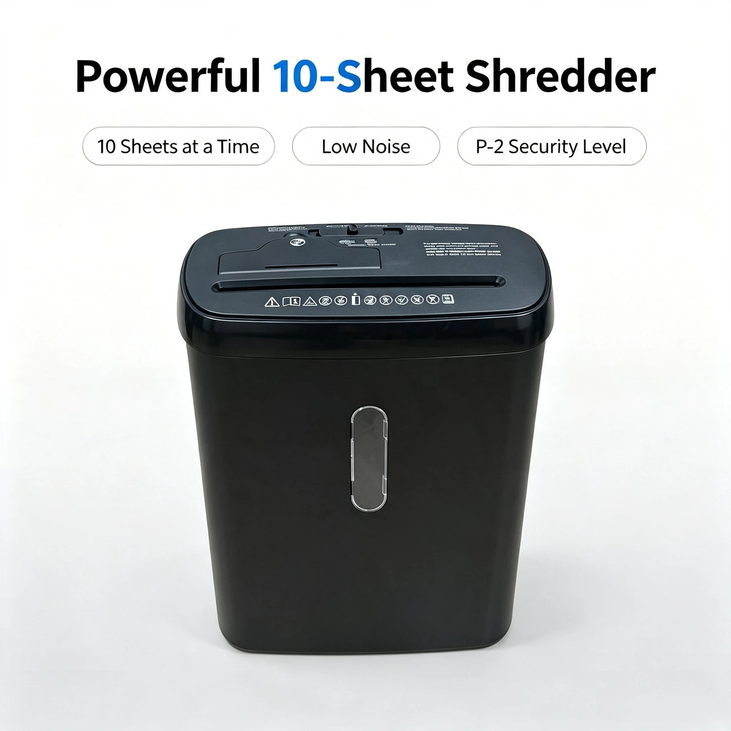 10-Sheet Cross-Cut Paper Shredder with Large Wastebasket
