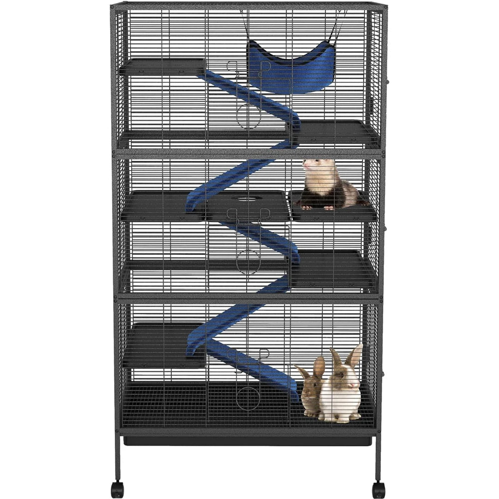 6-Tier Metal Small Animal Cage with Rolling Stand
