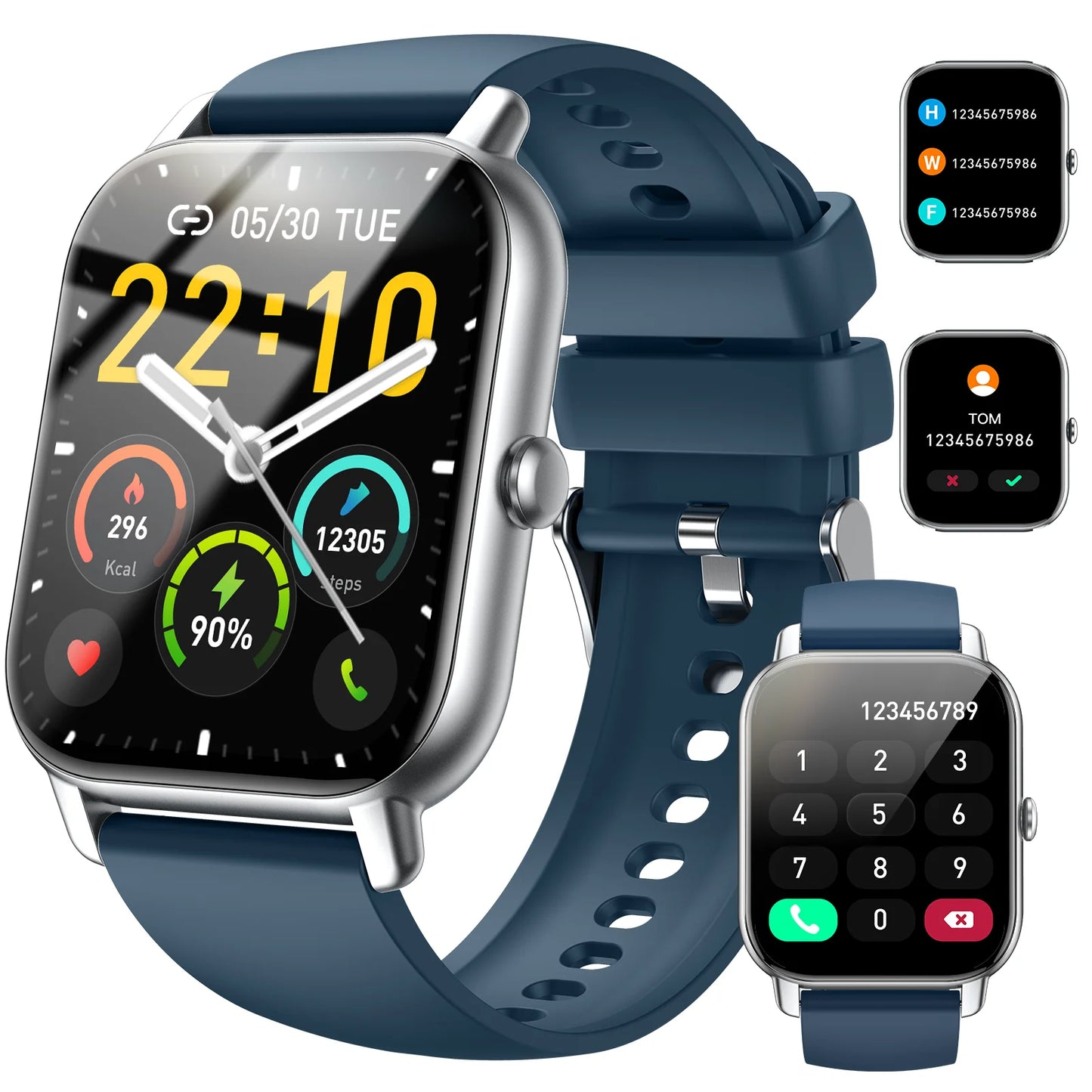Bluetooth Smart Watch with Fitness Tracking, Calls & Notifications
