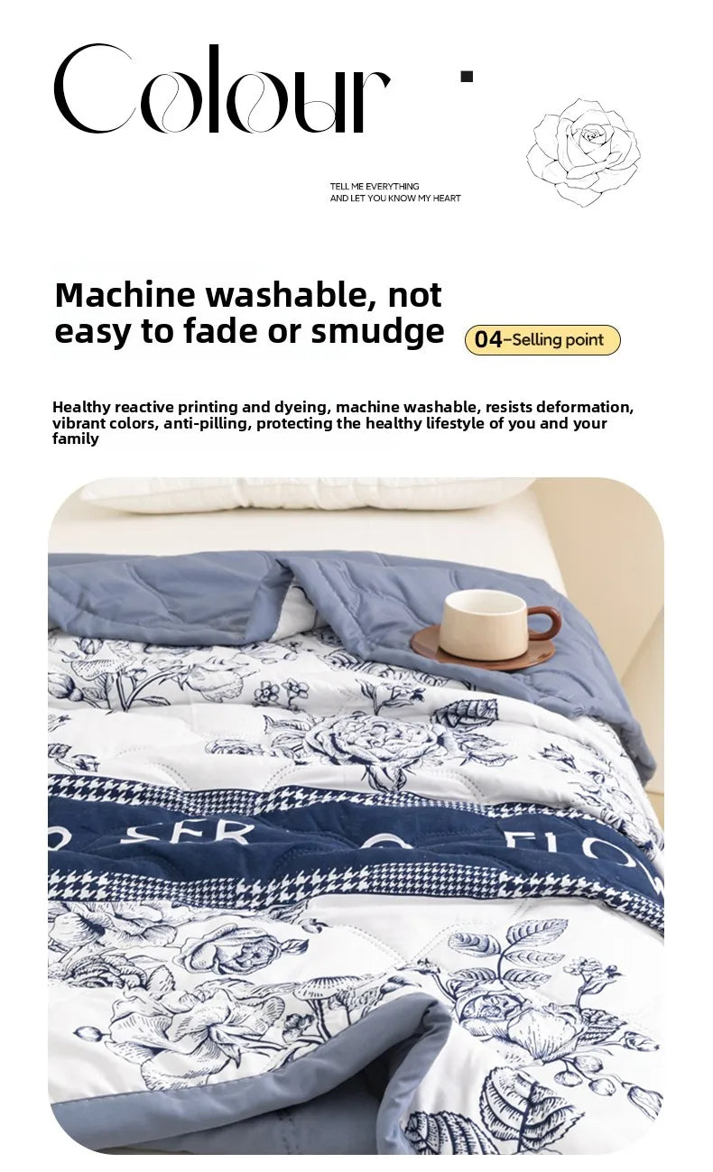 Floral Style Duvet Summer Thin Quilt Skin-friendly Bedspread Air Conditioning Blanket edredones Adults Kids Room Comforter Quilt