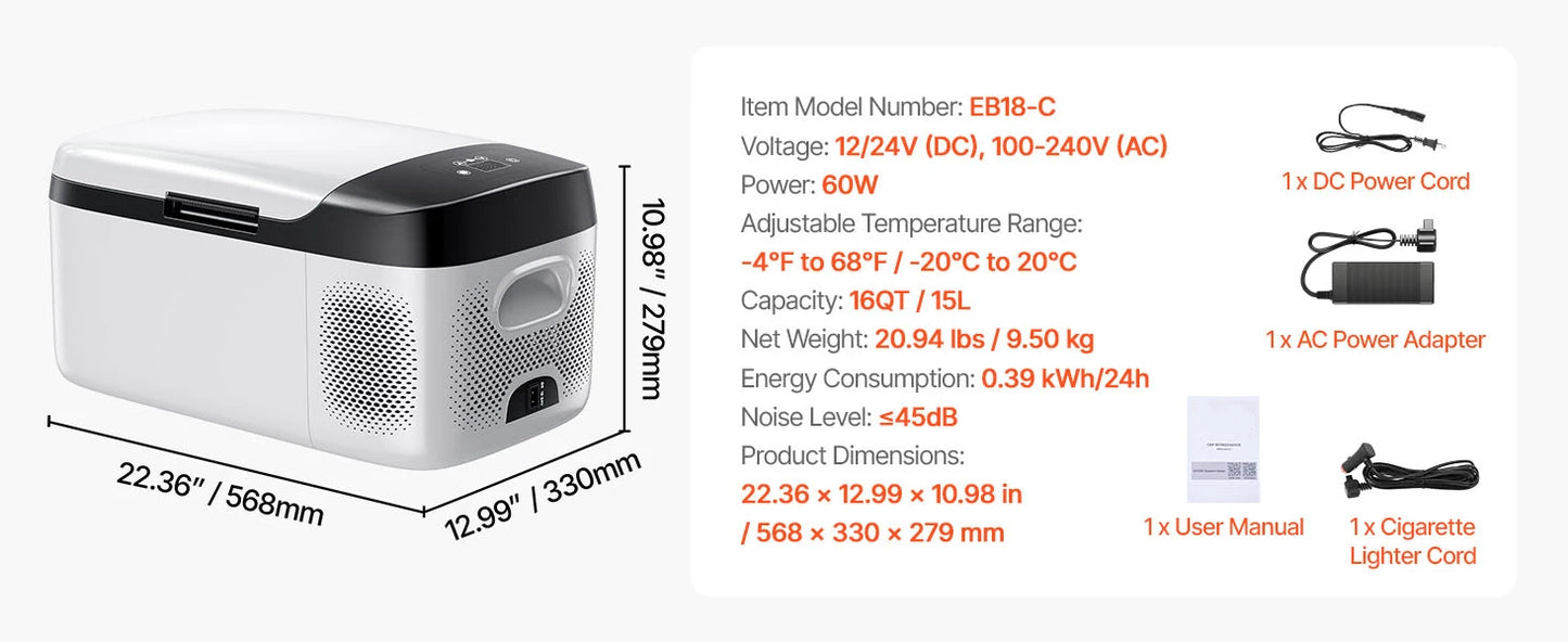 SucceBuy 15L–55L Portable Electric Car Refrigerator. Compressor Cooler & Freezer for Camping, RV, Truck, Boat, Travel & Outdoor Adventures