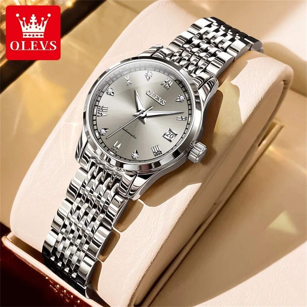 Women’s Luxury Stainless Steel Watch – Elegant Fashion Timepiece.