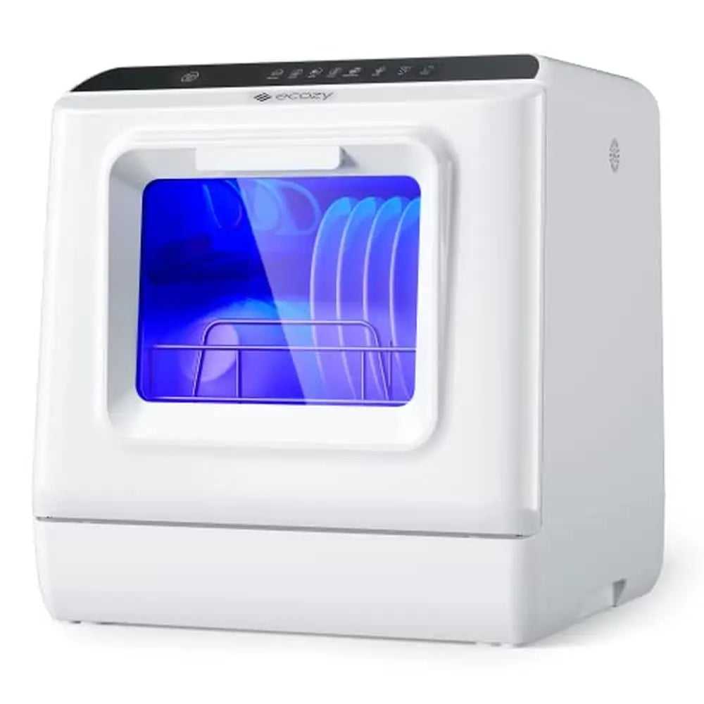 Portable Mini Dishwasher Countertop 5L Water Tank 6 Washing Programs Air Drying Compact Apartments RVs Boats No Hookup Needed