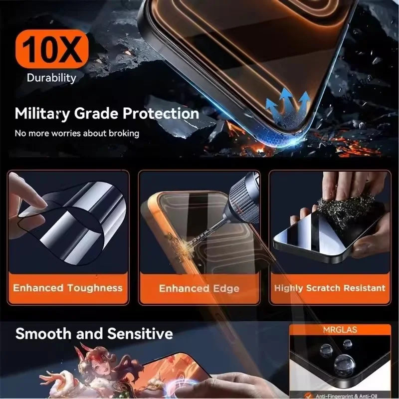 3-Pack Tempered Glass Screen Protector with Easy Install Kit  Full Coverage Protection