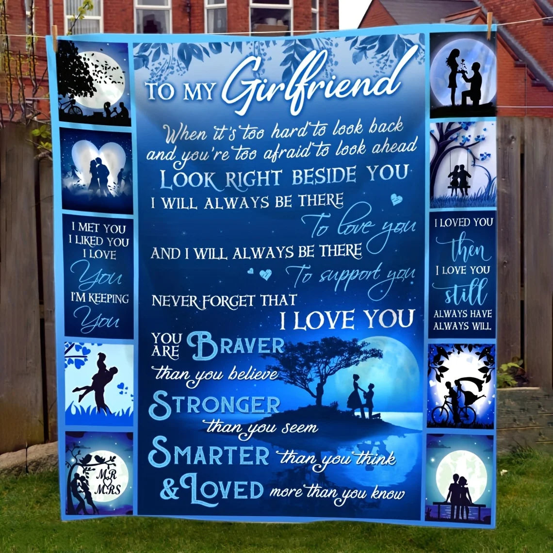 Romantic Gift Flannel Throw Blanket for Girlfriend . Soft Cozy Love Blanket