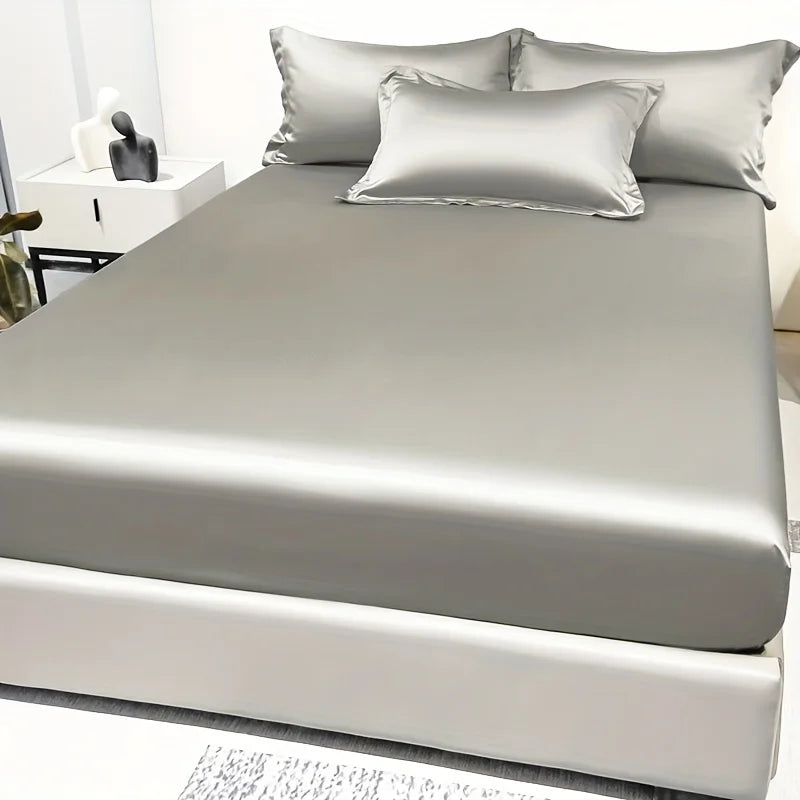 Luxury Satin Fitted Sheet .Silky Soft Deep Pocket Bedding