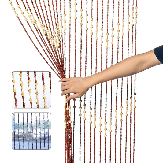Wooden Bead Door Curtain.Boho Hanging Divider for Doorways & Closets