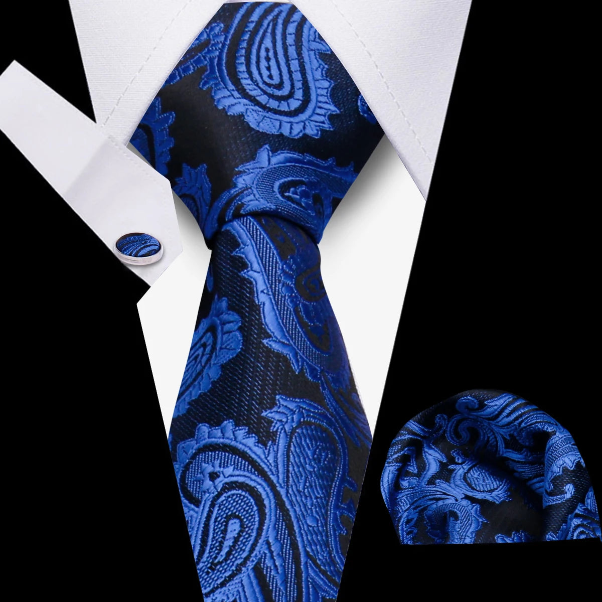 Tie Men Business Necktie Set Classic Plaid Cufflinks Handkerchief For Suit Wedding High Quality 3pcs Ties Sets Formal Gravata