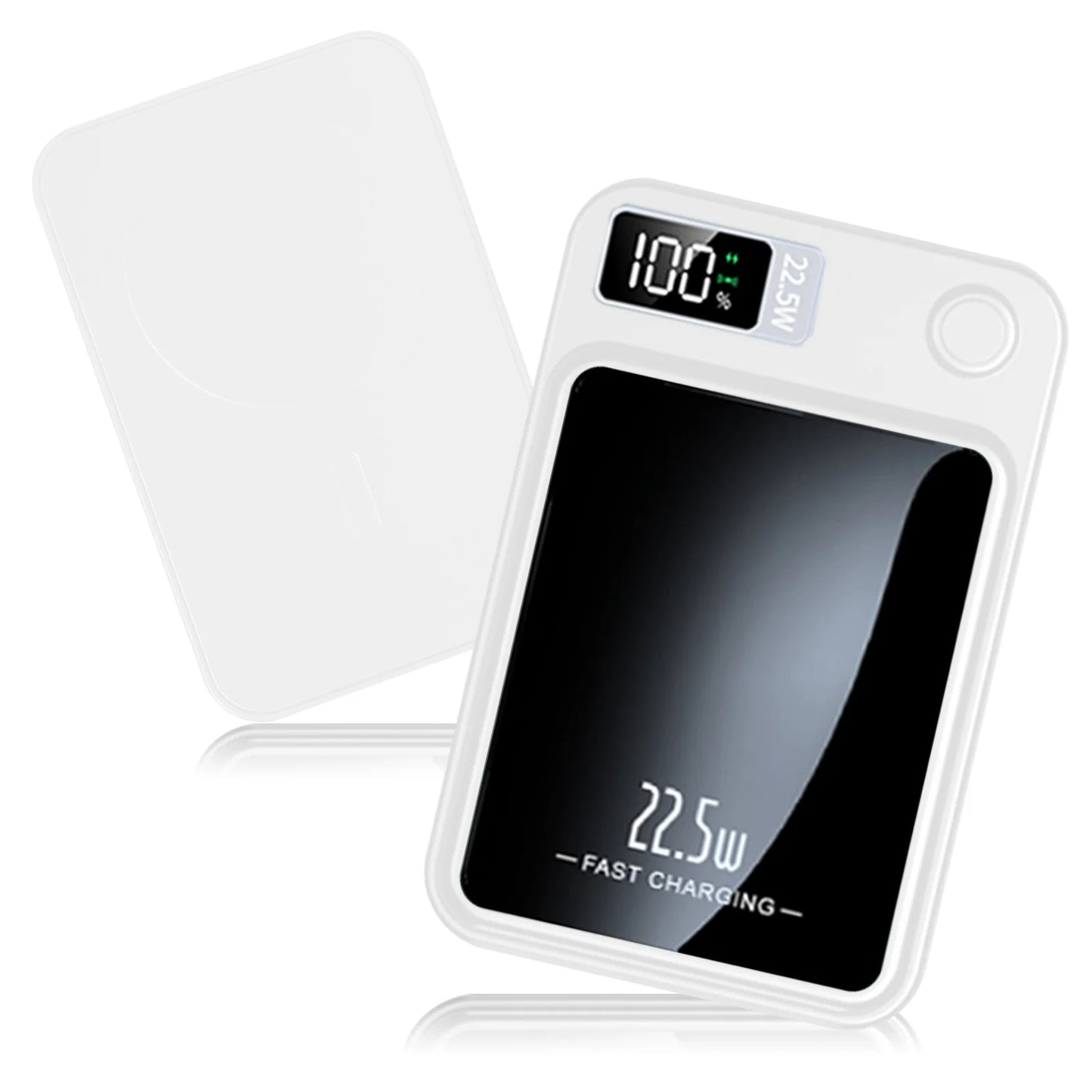 10000mAh Magnetic Wireless Power Bank, 2-in-1 Fast Charging Portable Charger with USB-C & MagSafe Compatible Battery Pack