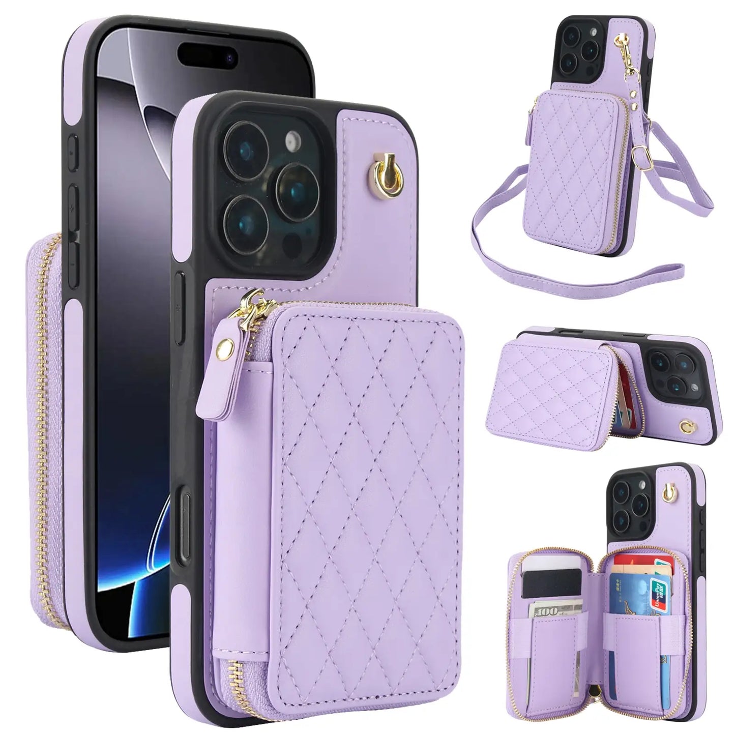 Crossbody Wallet Phone Case for iPhone