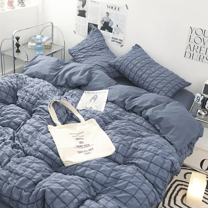 Romantic Ruffled Solid Color Bedding Set