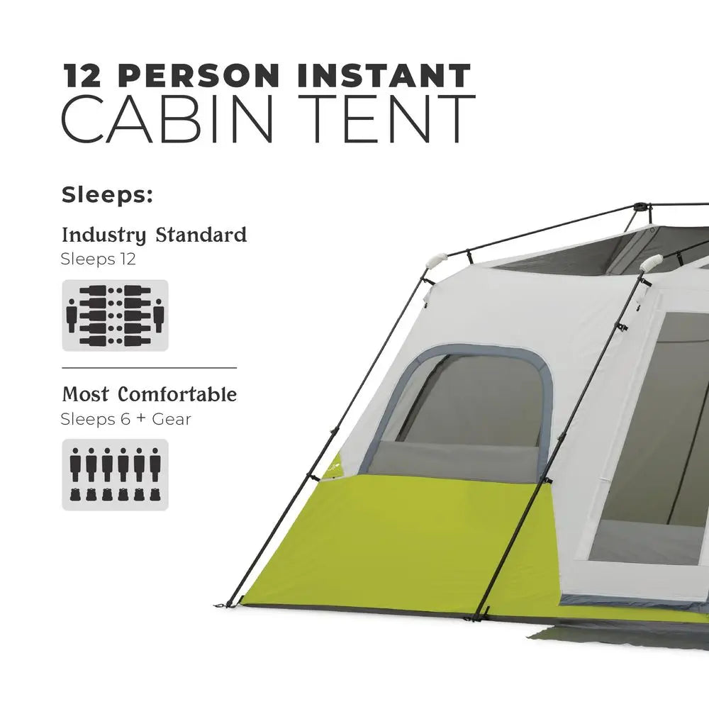 Instant Family Cabin Tent .Multi-Room Pop-Up Camping Tent with Carry Bag