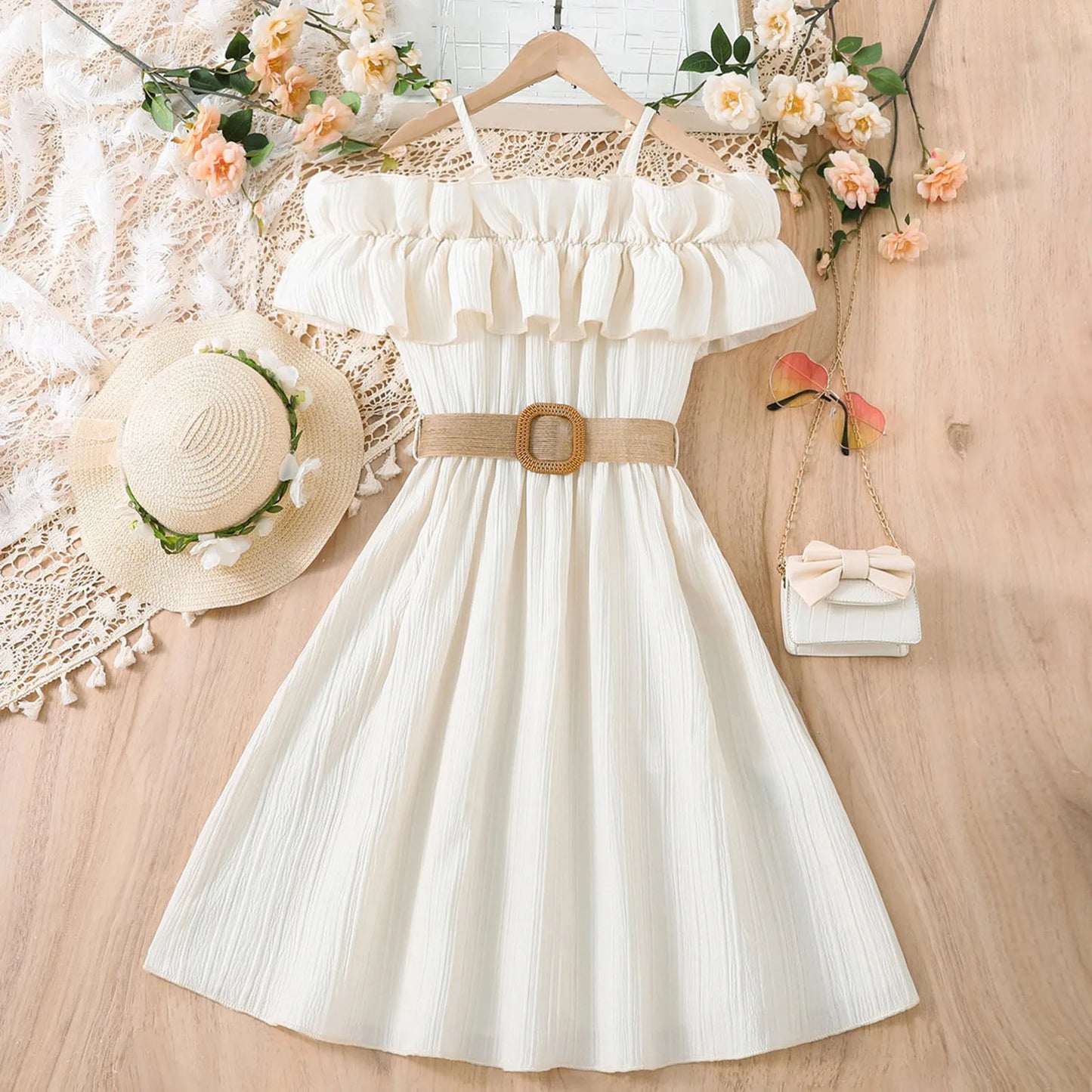 Clothes Girl 6 Years Toddler Girls Sleeveless Solid Dress Dance Party Dresses Clothes Christmas Dress for Toddler Girl