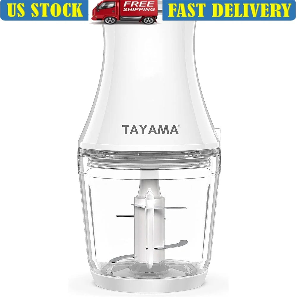 200W Mini Food Processor 2.5 Cup Chopper 4-Layer Stainless Steel Blade Kitchen Appliance Easy Clean Non-Slip Base