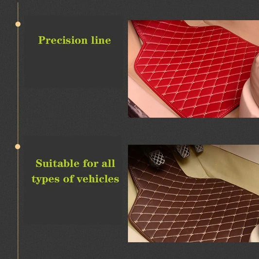 Universal PU Leather Car Floor Mats 4 Pcs Front Rear Set