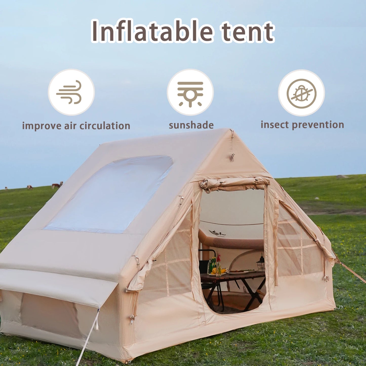 Luxury Inflatable Glamping Tent – Spacious Waterproof Camping Shelter for Outdoor Living