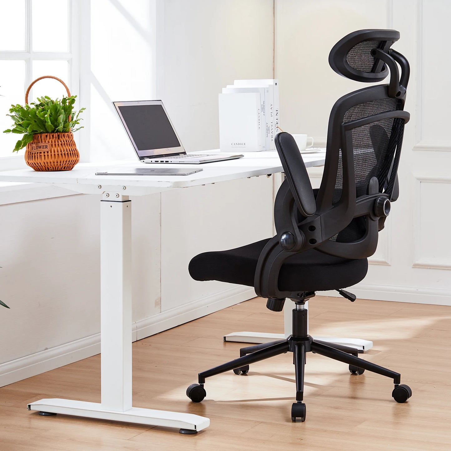 JHK Ergonomic Mesh Office Chair with Adjustable Lumbar Support, High Back, 120° Recline, Flip-Up Armrests & Headrest