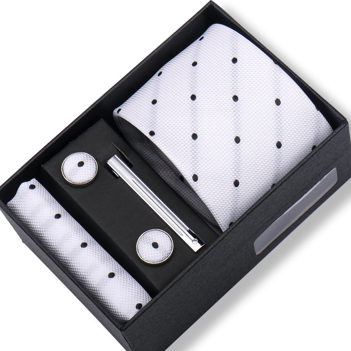 Tie Men With Box Top Quality Business Ties Hanky Cufflink Set Clips Green Necktie Corbatas For Men Wedding In Gift Box Gravatas