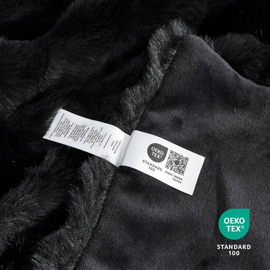 Luxury Faux Fur Throw Blanket .Ultra Soft Plush Bubble Blanket for Couch, Bed & Sofa