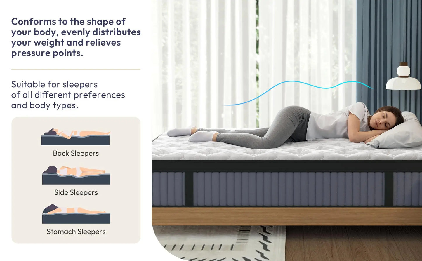 BedStory 12-14'' Queen Size Mattress,Twin/Full/King Hybrid Mattress - Gel Memory Foam & Pocket Springs, Manufactured in USA