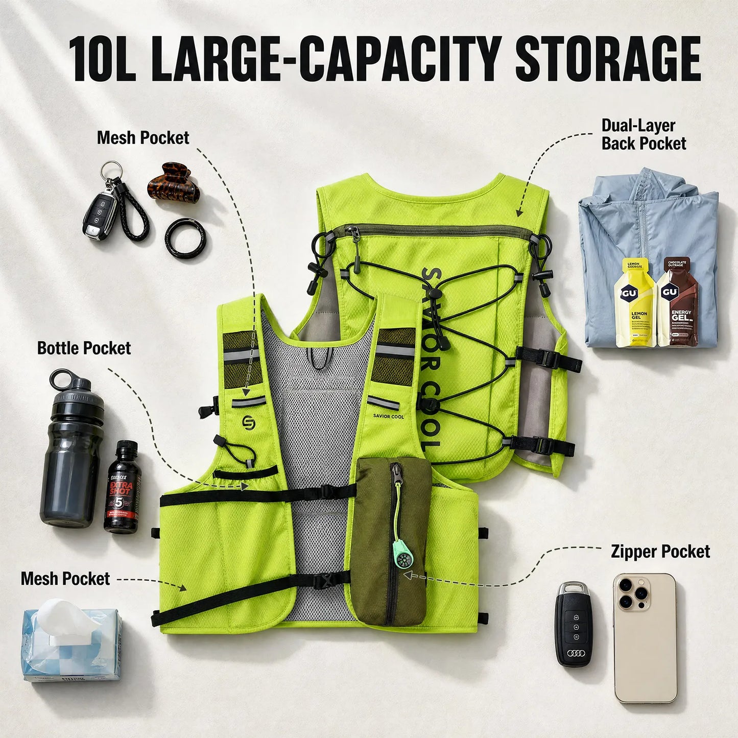 Portable Cooling Vest with Fan System –.Lightweight Summer Cooling Vest for Outdoor Work, Hiking & Camping