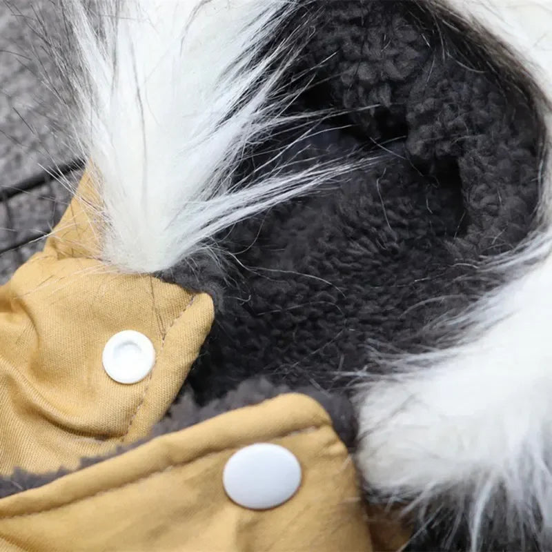 Luxury Winter Dog Parka . Thick Warm Hooded Pet Coat Jacket
