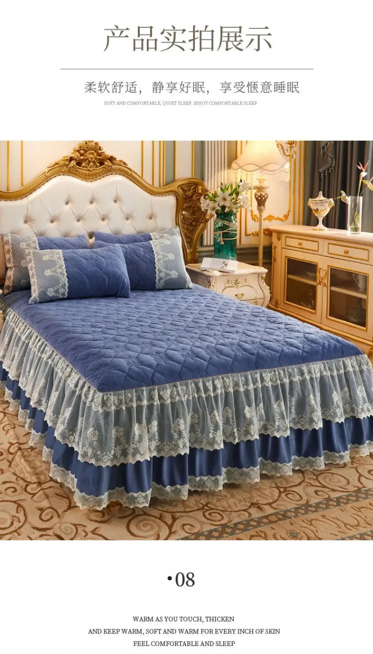 Elegant 3-Piece Lace Fitted Bedspread Set