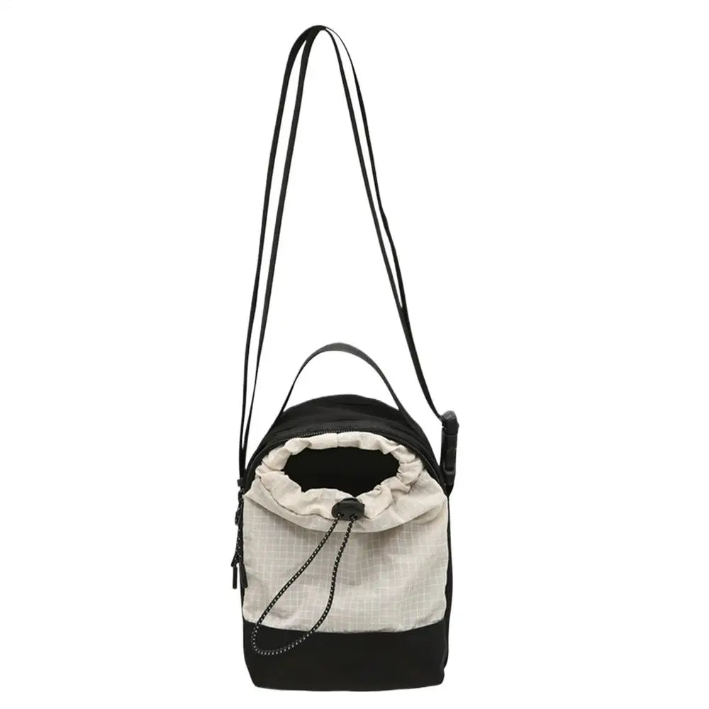 Mini Drawstring Messenger Bag. Lightweight Bucket Shoulder Bag for Travel, Shopping & Everyday Use
