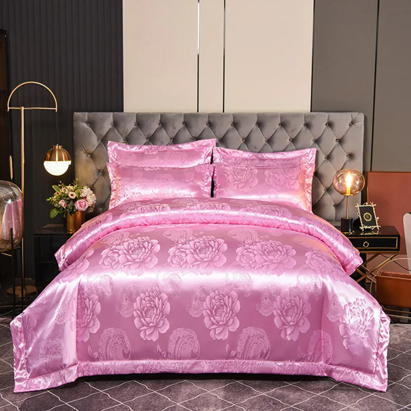 Luxury Satin Jacquard 4-Piece Bedding Set