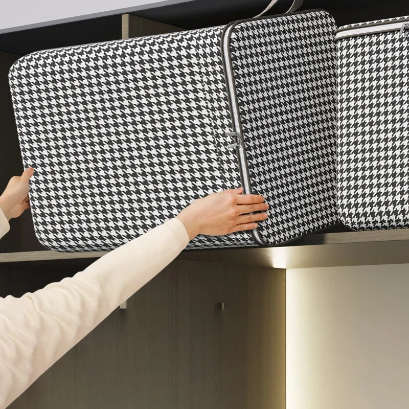 Large Woven Storage Baskets with Lids for Laundry & Home Organization
