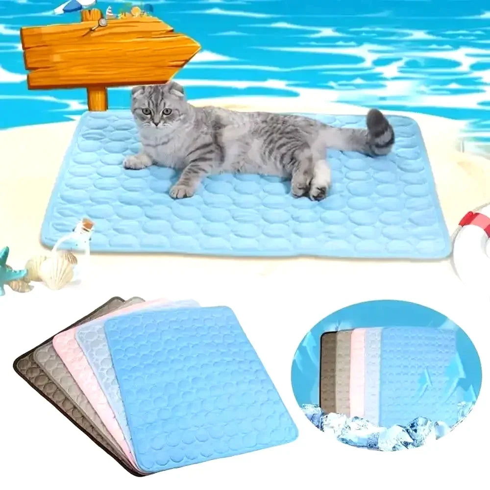 Ice Silk Cooling Dog & Cat Mat | Breathable Summer Cooling Pad for Pets